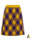 Argyle Check Pattern Knit A-Line Skirt Yellow - BURBERRY - BALAAN 2