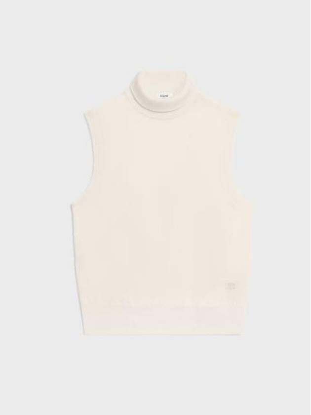 TURTLENECK SLEEVELESS SWEATER 2ADRH862Z 01OW - CELINE - BALAAN 2