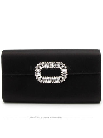 Satin Shock Buckle Clutch Shoulder Black 1237hva - ROGER VIVIER - BALAAN 1