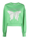 Butterfly Logo Print Organic Cotton Sweatshirt Kelly Green - GANNI - BALAAN 2