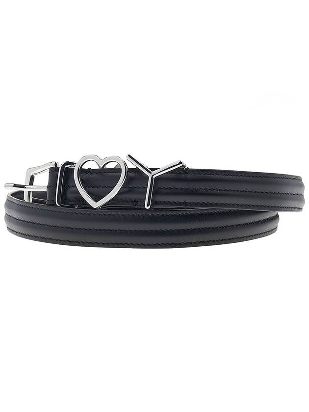 Y Project Y Love Buckle Leather Belt BELT28S24 BLACK SILVER - Y/PROJECT - BALAAN 2