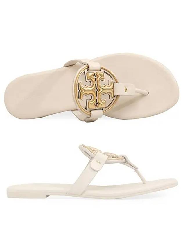 Women's Metal Miller Soft Flip Flops White - TORY BURCH - BALAAN 3