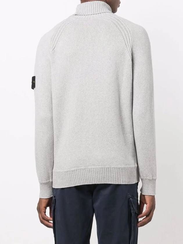 Waffen Patch Cotton Knit Turtleneck Grey - STONE ISLAND - BALAAN 5