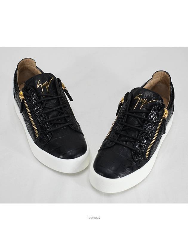 Frankie Crocodile Effect Low-Top Sneakers Black - GIUSEPPE ZANOTTI - BALAAN 4