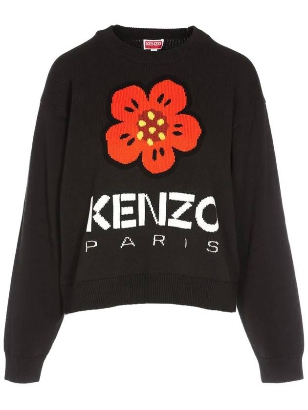 Boke Flower Cotton Sweatshirt Black - KENZO - BALAAN 2