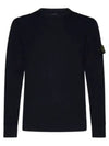 Crewneck Full Rib Wool Knit Top Navy - STONE ISLAND - BALAAN 2