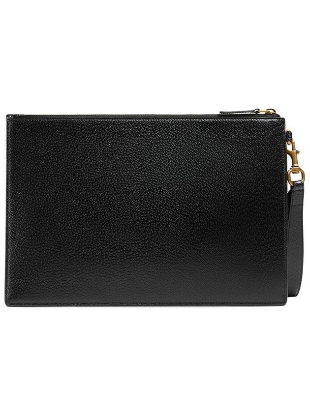 Animal Leather Clutch Bag Black - GUCCI - BALAAN 4