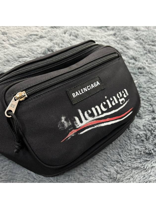 Explorer Logo Print Belt Bag Black - BALENCIAGA - BALAAN 4