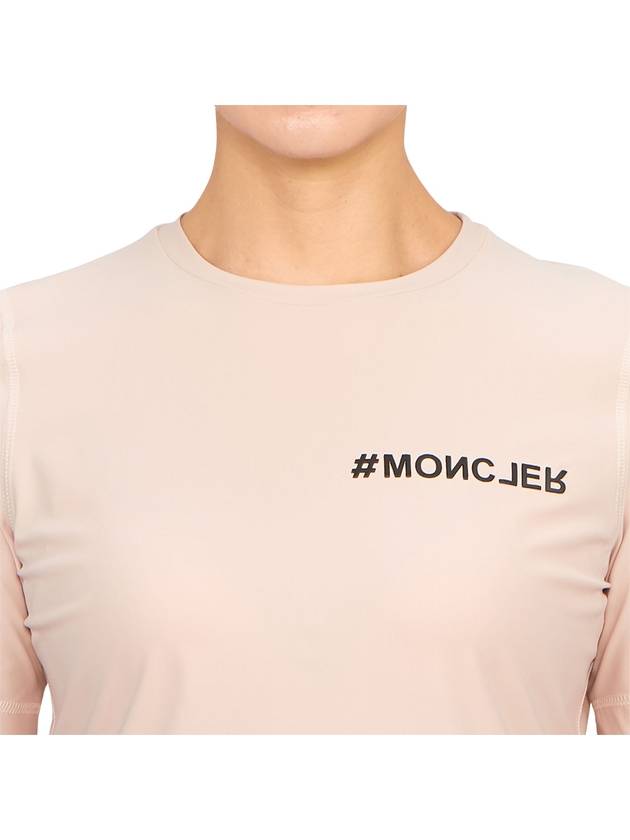 Logo Short Sleeve T-Shirt Light Pink - MONCLER - BALAAN 6