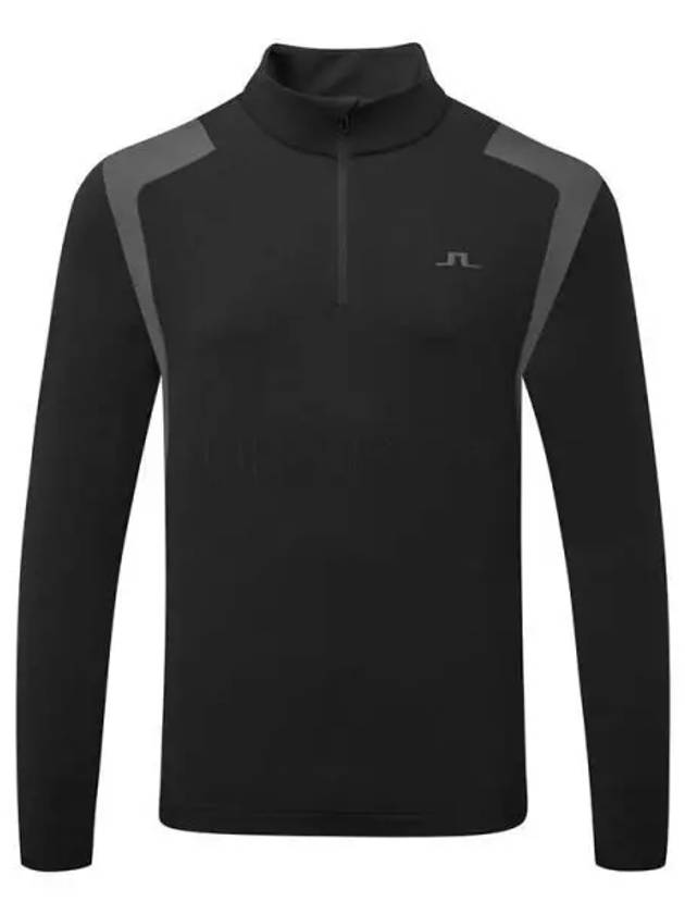 Lucas Quarter Zipper Long Sleeve T-Shirt Black Black - J.LINDEBERG - BALAAN 2