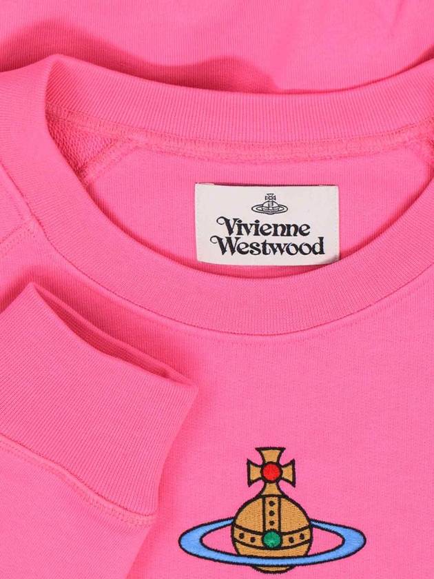 Embroidered Logo Cotton Sweatshirt Pink - VIVIENNE WESTWOOD - BALAAN 4