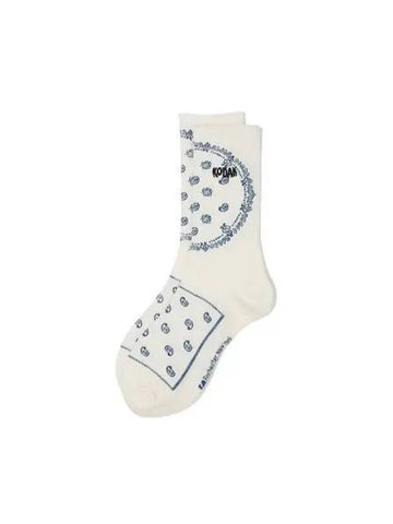 KODAK Paisley crew socks white - KODO - BALAAN 1