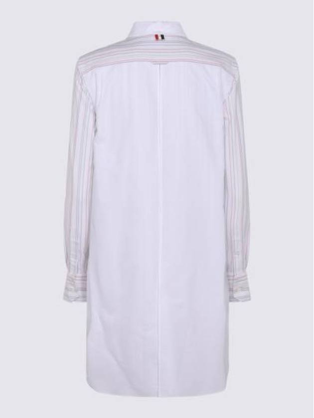 Pleated Back Striped Oxford Short Dress - THOM BROWNE - BALAAN 3