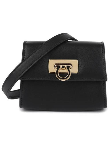 Credit Card Holder Shoulder Bag Black - SALVATORE FERRAGAMO - BALAAN 1