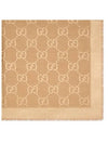 GG Jacquard Silk Wool Scarf Beige - GUCCI - BALAAN 1