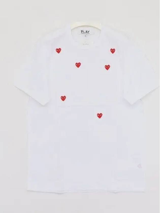 Manny Red Heart Short Sleeve Men s T Shirt P1T3383 WHITE 1043665 - COMME DES GARCONS - BALAAN 1