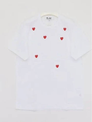 Manny Red Heart Short Sleeve Men s T Shirt P1T3383 WHITE 1043665 - COMME DES GARCONS - BALAAN 1