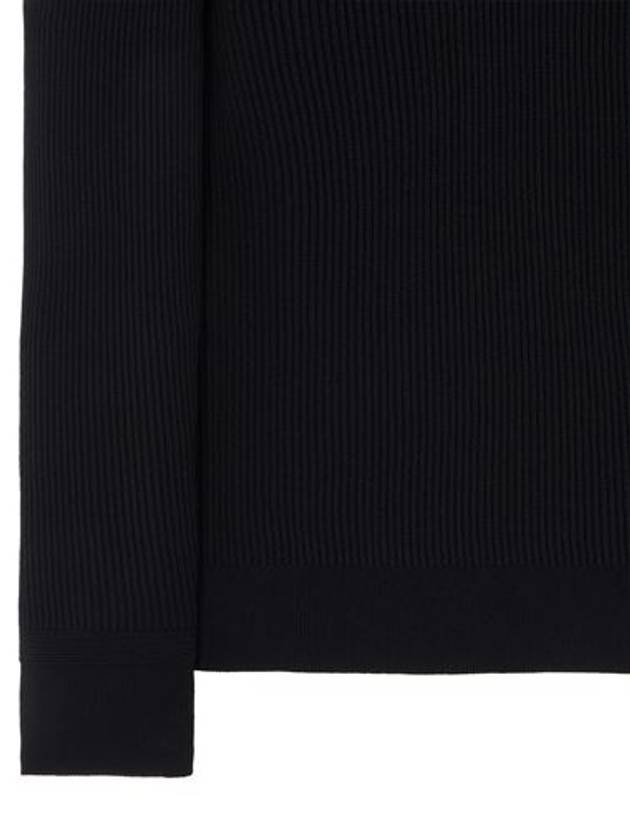 Wappen Patch Crew Neck Ribbed Wool Knit Top Charcoal - STONE ISLAND - BALAAN 5