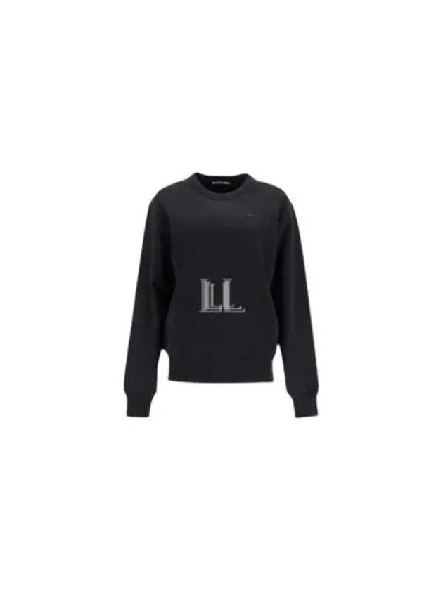 Face Logo Applique Cotton Sweatshirt Black - ACNE STUDIOS - BALAAN 2