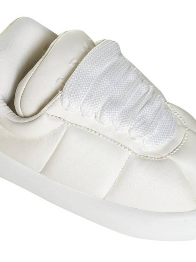 Padded Lace-up Leather Low Top Sneakers White - MARNI - BALAAN 5