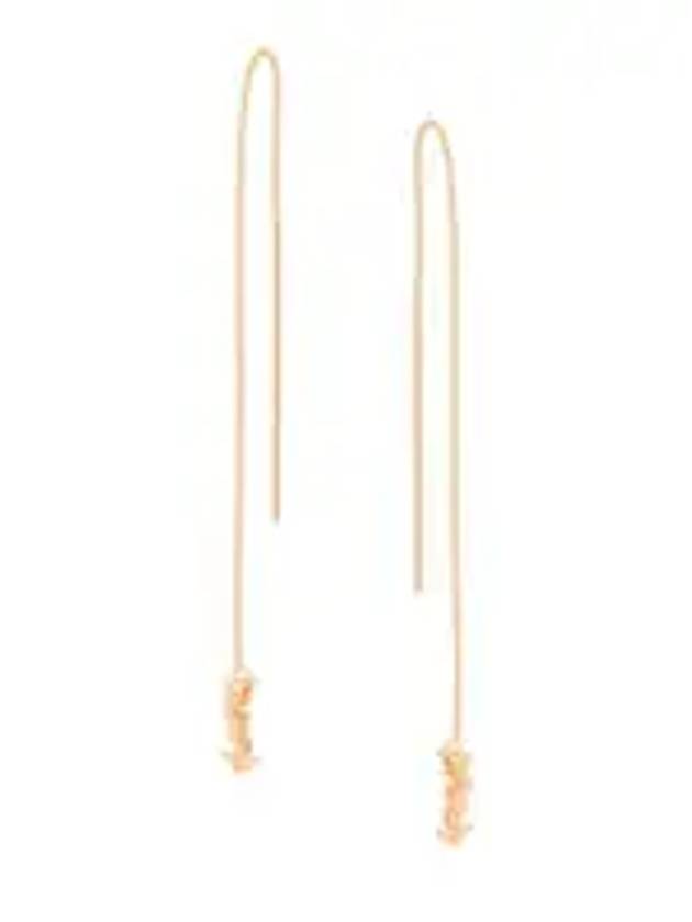 Monogram Opium Drop Metal Earrings Gold - SAINT LAURENT - BALAAN 3