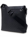 Greyson Logo Leather Messenger Bag Black - MICHAEL KORS - BALAAN.