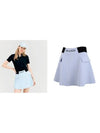 Golf Wide Banding Flare Skirt Sky - HENRY STUART - BALAAN 2