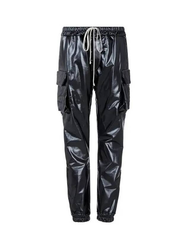 MEN DRKSHDW Fake Leather Jogger Pants Black 271645 - RICK OWENS - BALAAN 1