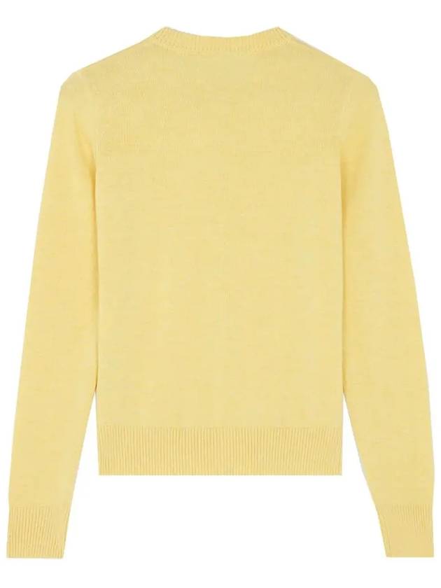 Fox Head Patch Adjusted Round Neck Cardigan Yellow - MAISON KITSUNE - BALAAN 4