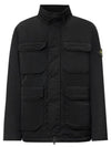 Polyester Micro Twill Zip Up Jacket Black - STONE ISLAND - BALAAN 2