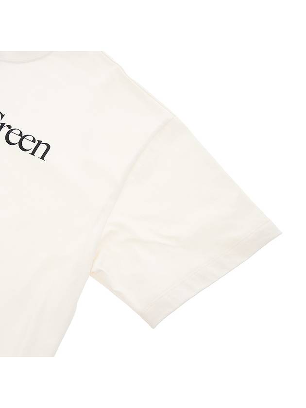 Fantastic Green Sustainable Cotton Short Sleeve T-Shirt Ivory - MSGM - BALAAN 6