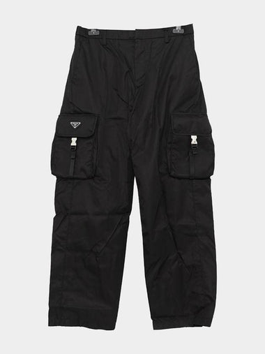 Triangle Logo Cargo Straight Pants Black - PRADA - BALAAN 1