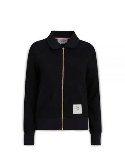 Women's Seersucker Loopback 4-Bar Zip-Up Jacket Navy - THOM BROWNE - BALAAN 2