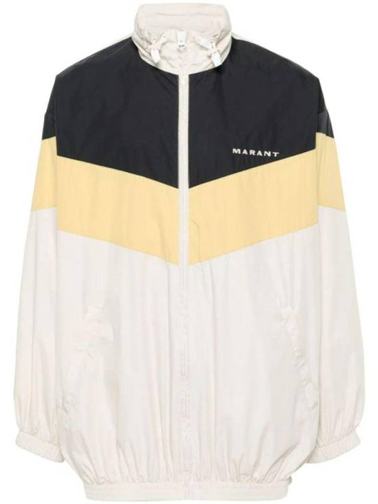 Brad Embroidered Logo Oversized Track Jacket White - ISABEL MARANT - BALAAN 1