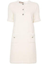 Wool Tweed Short Dress Ivory - GUCCI - BALAAN 2