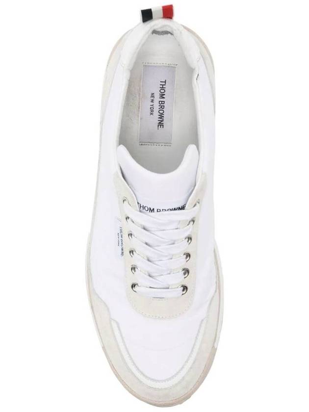 Alumni Eco Nylon Sneaker Tonal White Fun Mix - THOM BROWNE - BALAAN 5