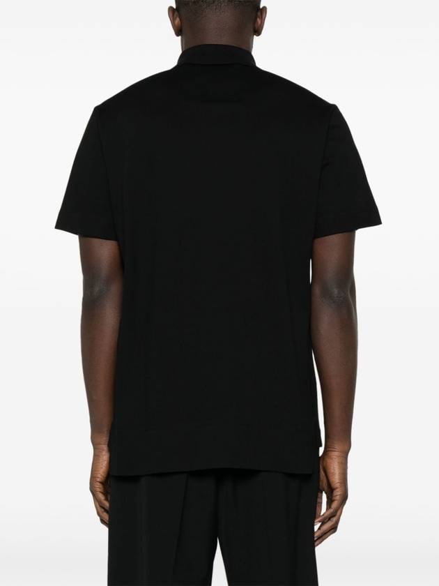 Embroidered Logo Cotton Polo Shirt Black - GIVENCHY - BALAAN 6