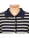 Striped Collar Cardigan Dark Navy - A.P.C. - BALAAN 7