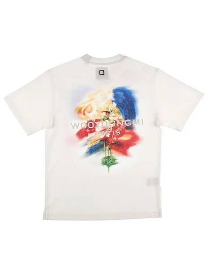 Swaying Flower Bag Logo Short Sleeve T-Shirt White - WOOYOUNGMI - BALAAN 2