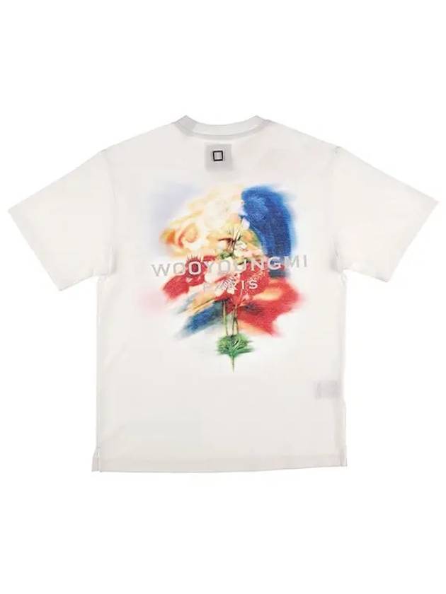 Swaying Flower Bag Logo Short Sleeve T Shirt White - WOOYOUNGMI - BALAAN 5