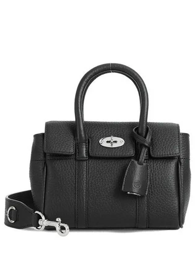 Bayswater Mini Heavy Grain Shoulder Bag Black - MULBERRY - BALAAN 2