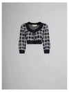 Check Pattern Crop Cardigan Black - MARNI - BALAAN 2