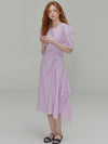 Ribbon pin tuck shirring dress Lavender - OPENING SUNSHINE - BALAAN 3