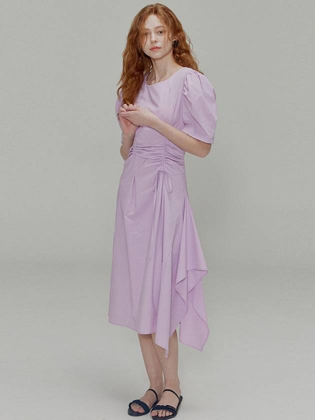 Ribbon Pin Tuck Shirring Long Dress Lavender - OPENING SUNSHINE - BALAAN 3