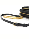 80152411 Black embossed monogram leather gold chain camera cross bag - BURBERRY - BALAAN 6