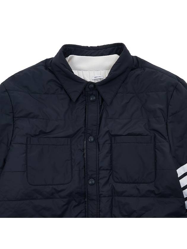 4 Bar Reversible Shirt Jacket Navy - THOM BROWNE - BALAAN 4