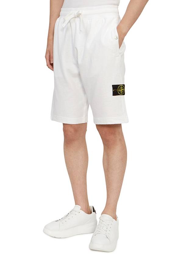 Compass Badge Cotton Track Shorts White - STONE ISLAND - BALAAN 5