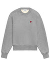 Cotton Heart Logo Sweatshirt Grey - AMI - BALAAN 2