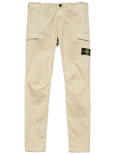 Men's Waffen Cargo Slim Straight Pants Beige - STONE ISLAND - BALAAN 1