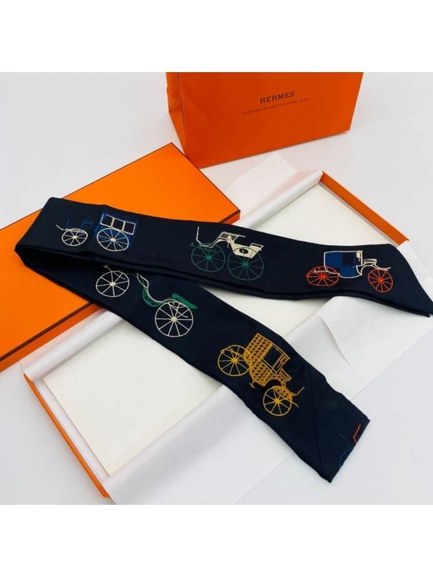 Embroidered Long Twilly A Toute Berline Scarf - HERMES - BALAAN 3